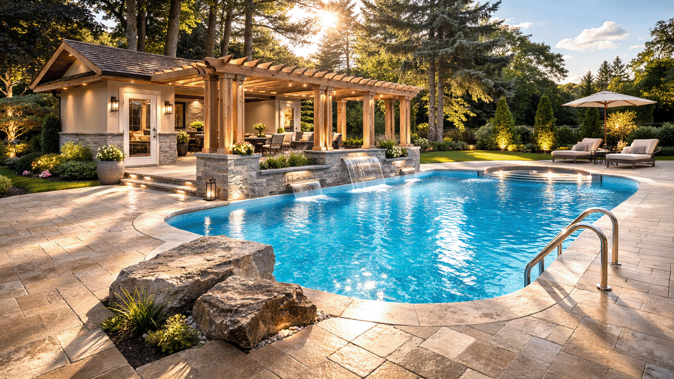 18 x 36 ft Roman with 2 Ft Radius Corners Inground Pool Complete Package