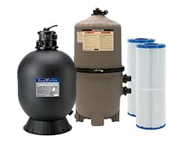 swimming pool with heater and filter