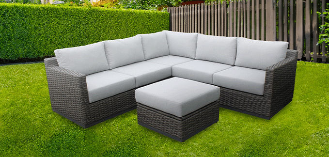 Kelly Sectional with Cushions and Ottoman