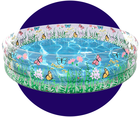 Pool Candy 60 Inch Inflatable Butterfly Garden Sun Tanning Pool