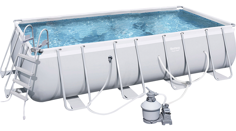 Power Steel Complete 9 x 18 ft Rectangular 48 Inch Tall Pool