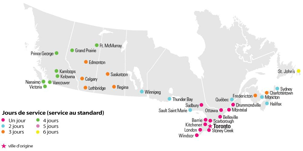 Pool Supplies Canada Estimated Shipping Map