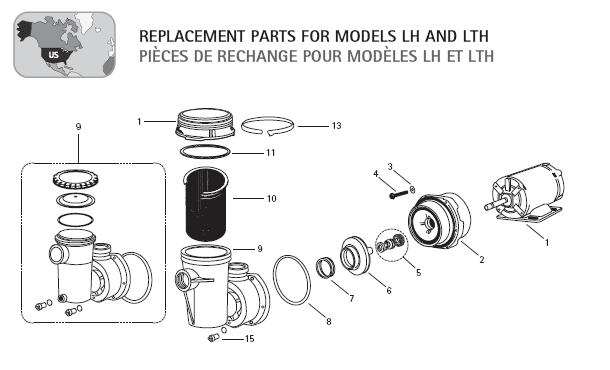 Vis-rondelle hex. 10-24 x 11/4po Lg (6 par paquet) - Jacuzzi / Carvin - 47-0258-53-R