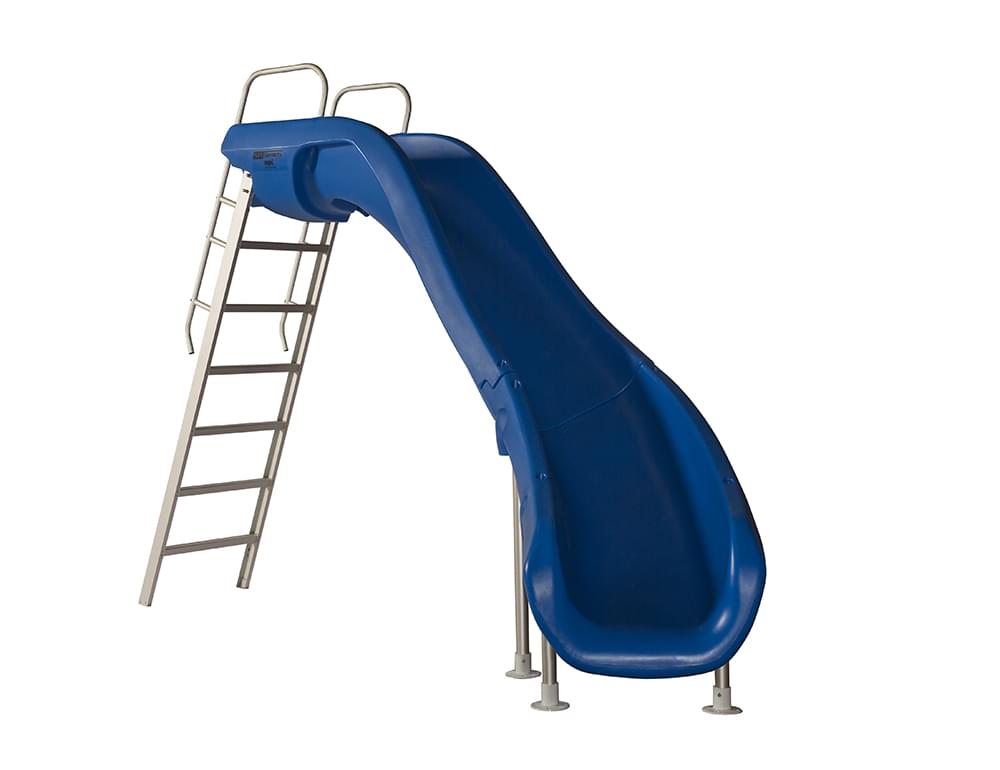 Rogue2 Left Hand Turn Inground Pool Slide (Blue)