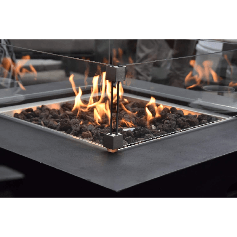 Aurora 34 inch Square Natural Gas Fire Table