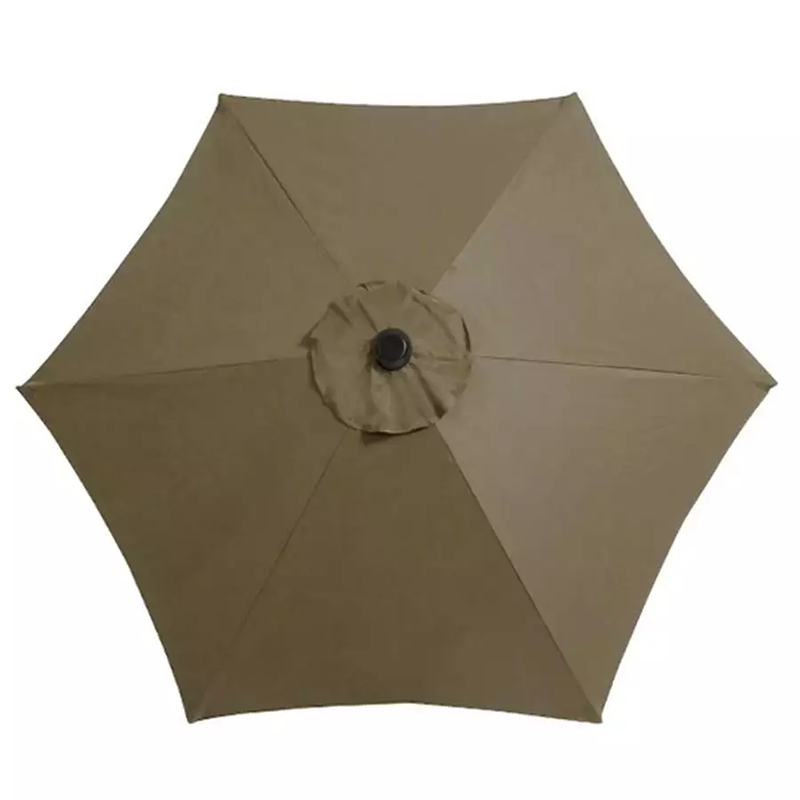 7.5 ft Manual Tilt Market Umbrella (Black/Beige)