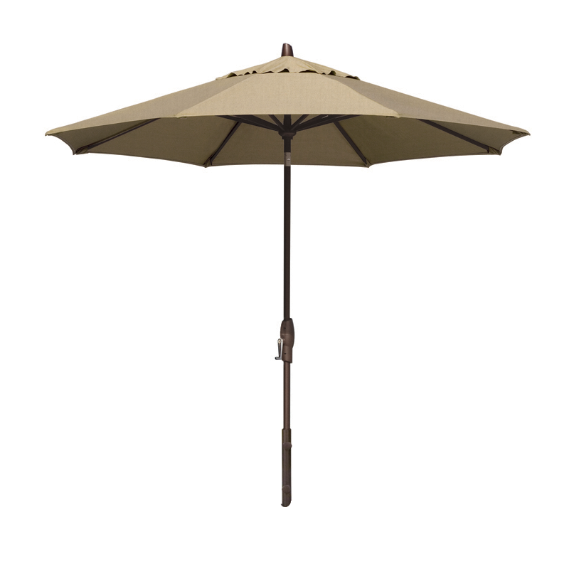 9 ft Manual Tilt Market Umbrella (Black/Beige)