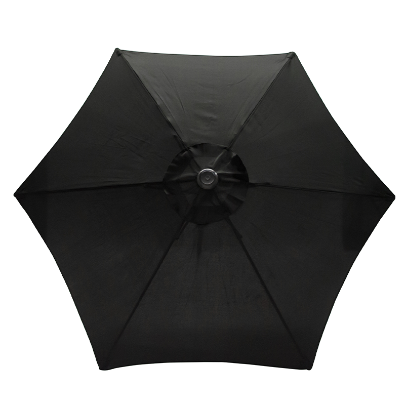 Parasol de marché à inclinaison manuelle de 7,5 pieds (noir/noir)