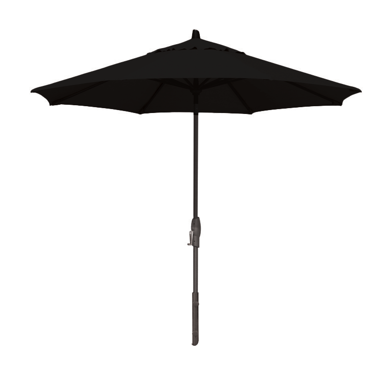 Parasol de marché à inclinaison manuelle de 9 pi (noir/noir)