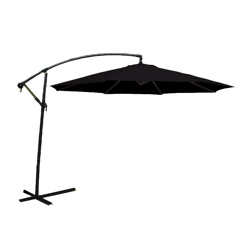Parasol suspendu en polyester de 10 pieds (noir/noir)