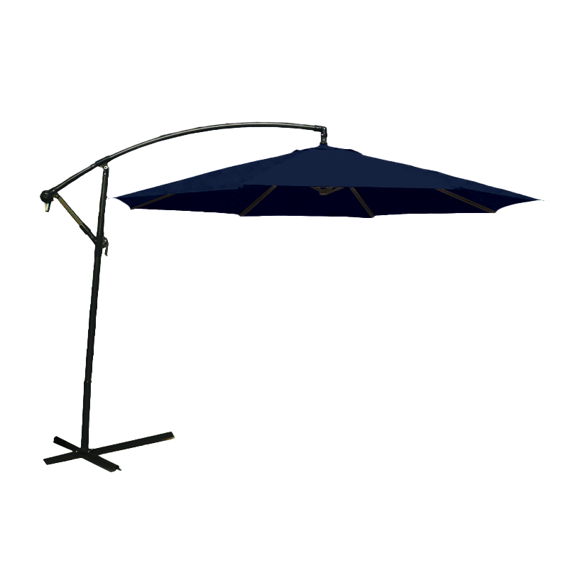 Parasol suspendu en polyester de 10 pieds (Noir/Bleu)