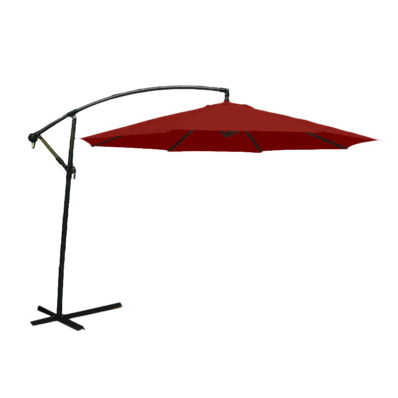 Parasol suspendu en polyester de 10 pieds (noir/rouge)