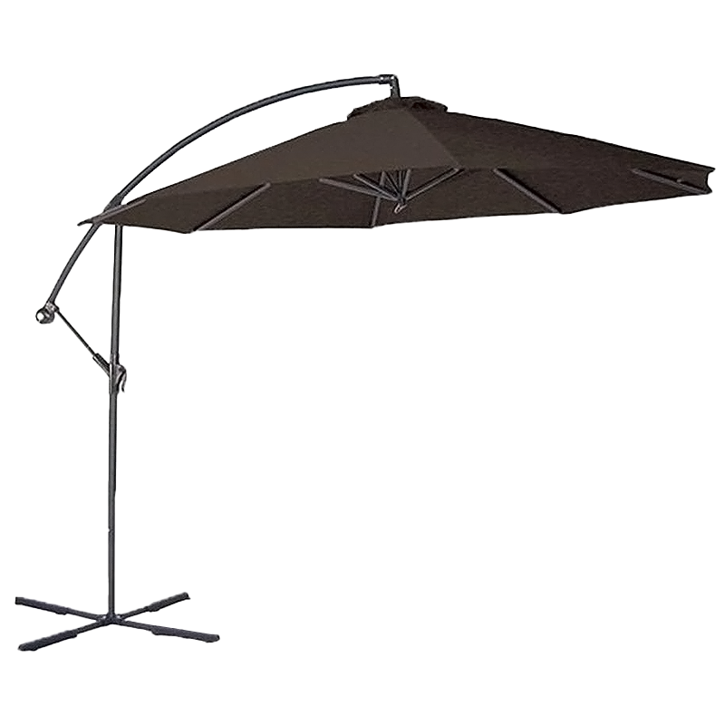 Parasol suspendu en polyester de 10 pieds avec housse (noir/gris)