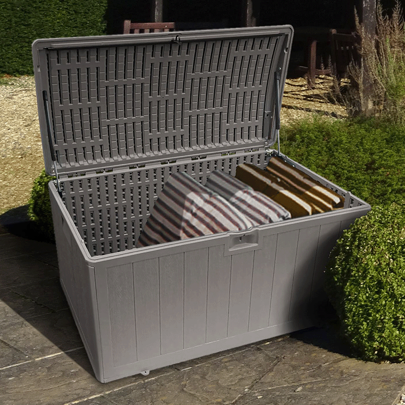 130 Gallon Resin Outdoor Storage Box (Driftwood)