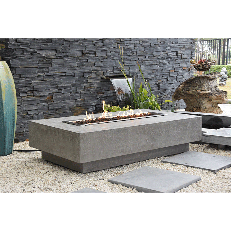 Hampton Cast Concrete Natural Gas Fire Pit with Cover