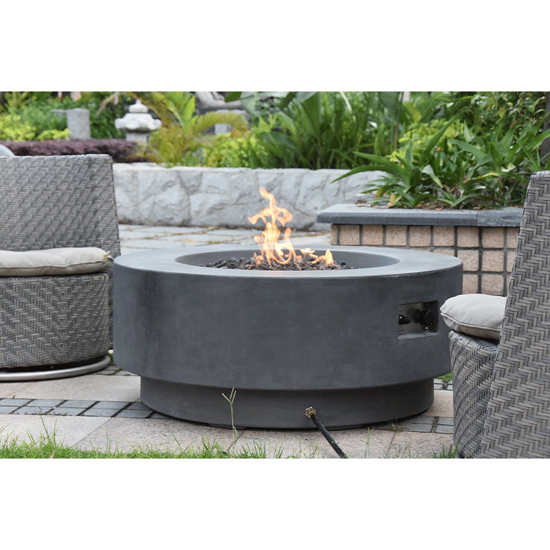 Ross 40 Inch Round Natural Gas Fire Pit with Cover