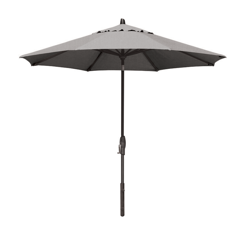 Parasol de marché à inclinaison manuelle de 9 pi (noir/gris)