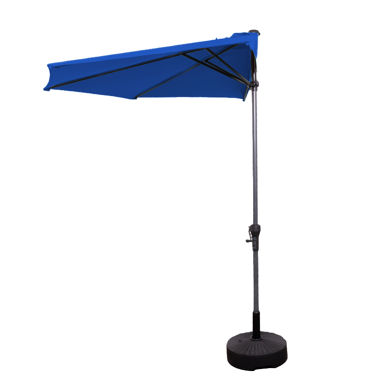 Parasol de marché demi-mur de 9,8 x 3,2 pieds (noir/bleu)