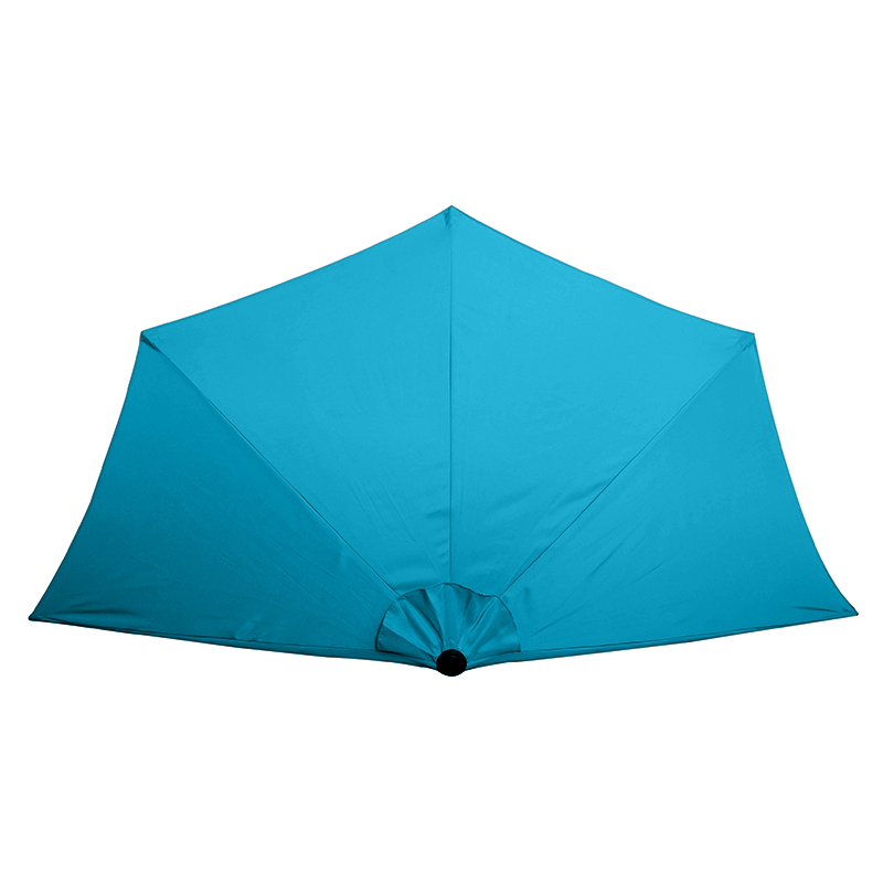 9.8 x 3.2 ft Half Wall Market Umbrella (Black/Ocean)