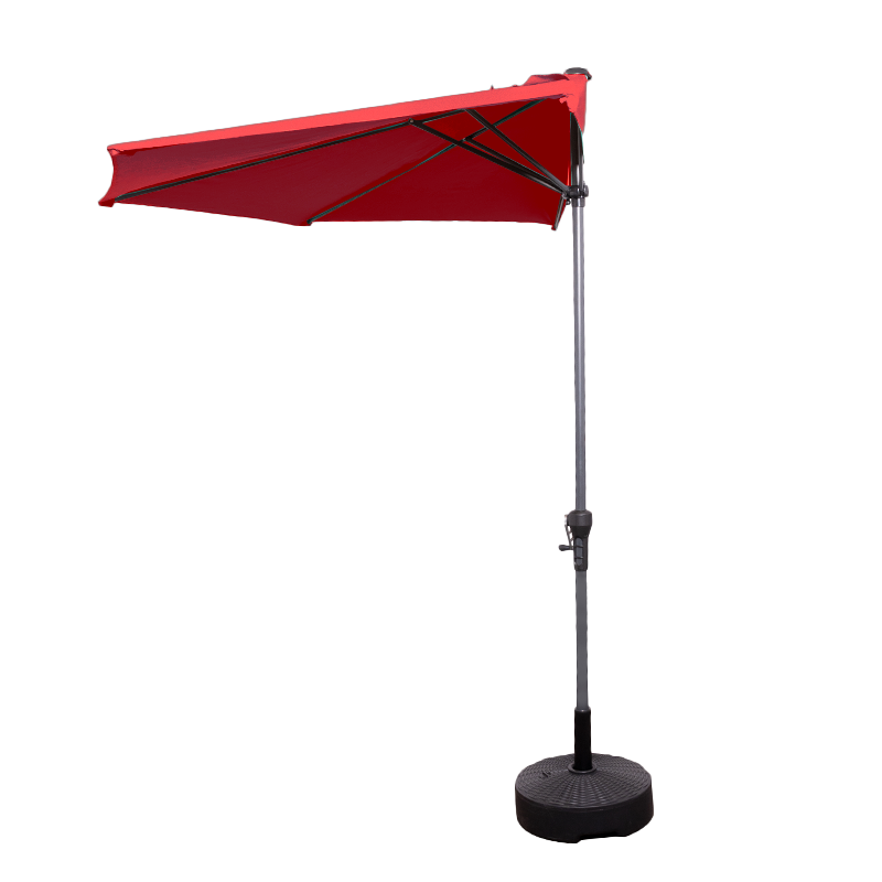 Parasol de marché demi-mur de 9,8 x 3,2 pieds (noir/rouge)
