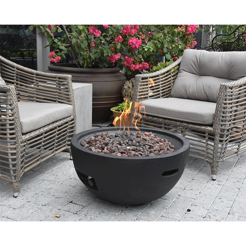 Jefferson 26 Inch Round Natural Gas Fire Bowl with Cover