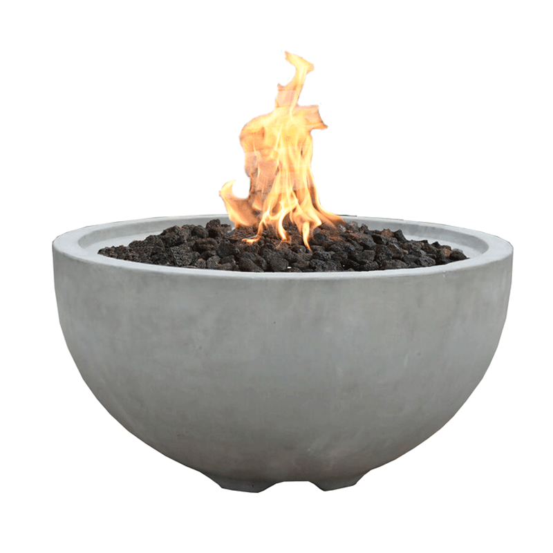 Nantucket 26 Inch Round Natural Gas Fire Bowl with Cover