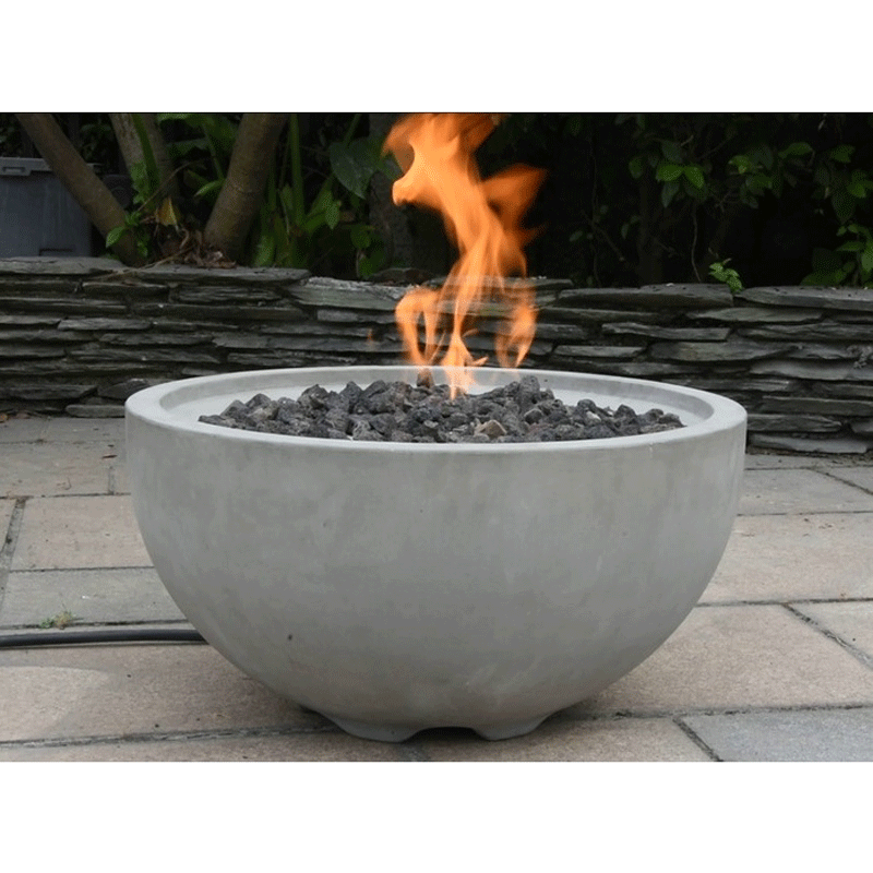 Nantucket 26 Inch Round Natural Gas Fire Bowl with Cover