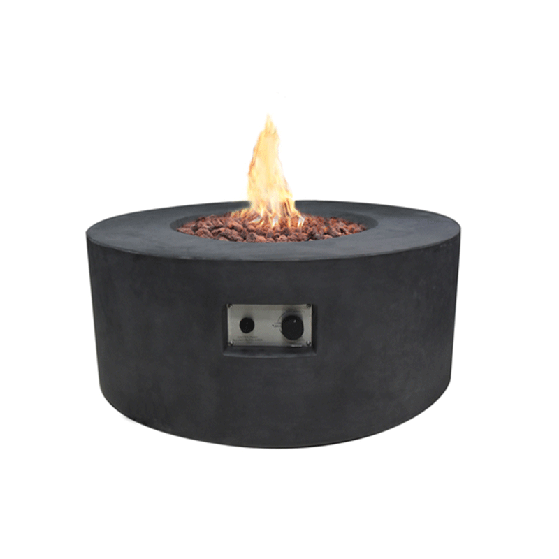 Venice 34 Inch Round Propane Fire Table (Black)