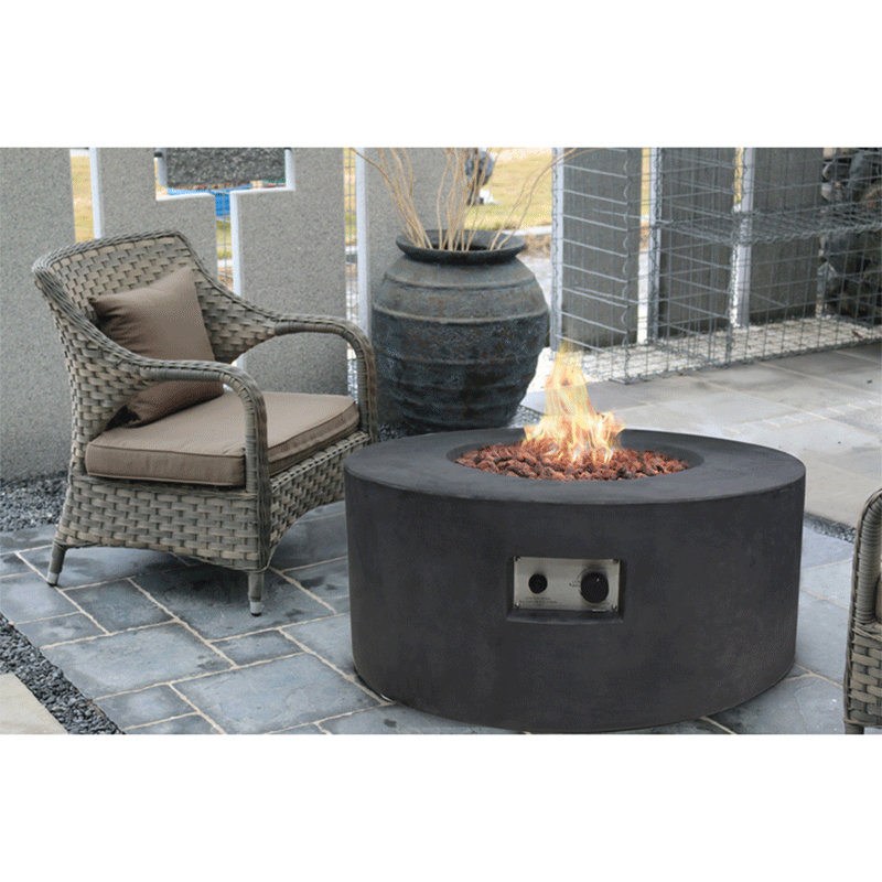 Venice 34 Inch Round Propane Fire Table (Black)