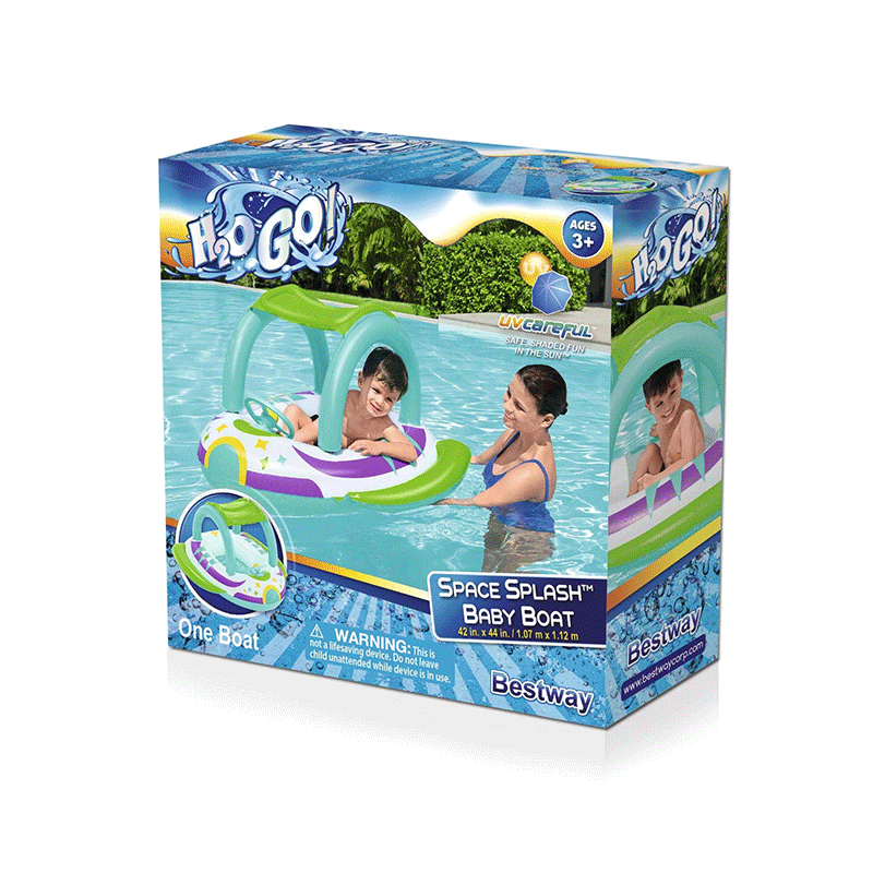 H2OGO! Space Splash Inflatable Baby Boat With Sunshade