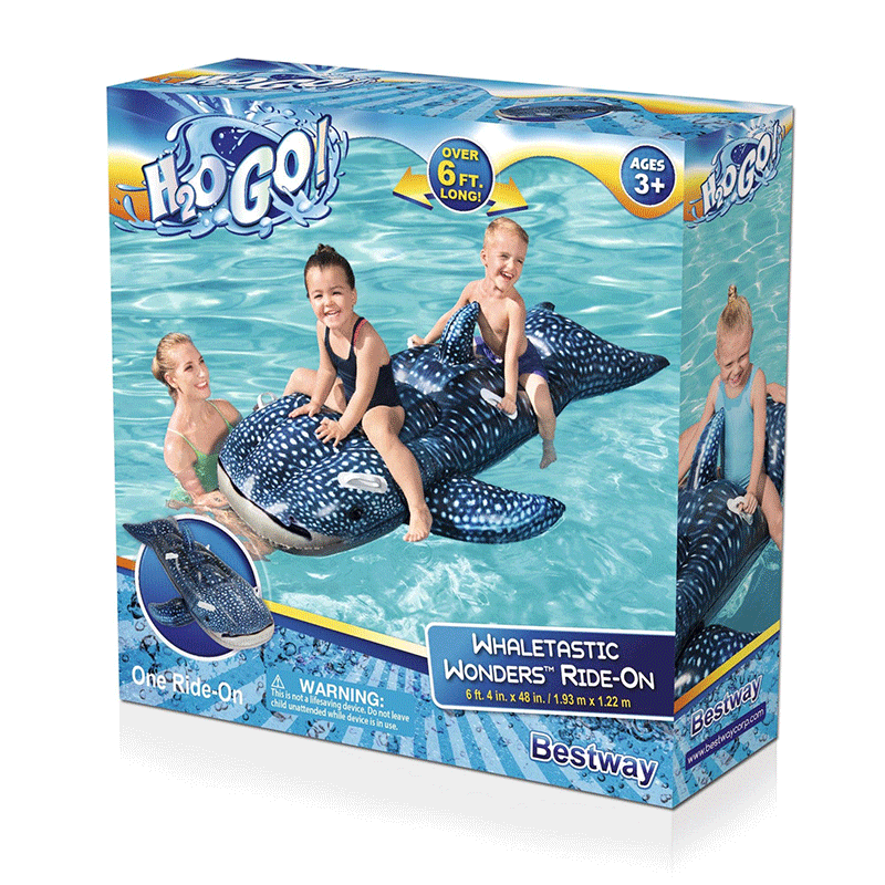 H2OGO! Whaletastic Wonders 2-Person Kids Ride-On Pool Float