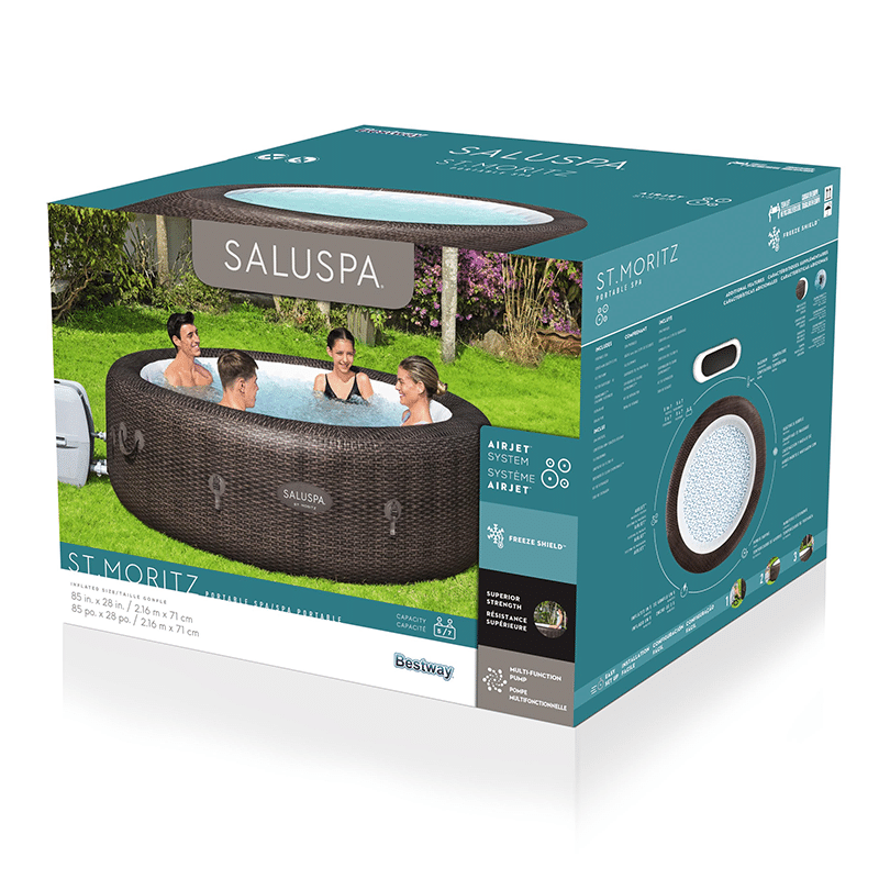 Open Box Saluspa St Moritz Airjet 5-7 Person Inflatable Hot Tub (85 x 28 Inches)