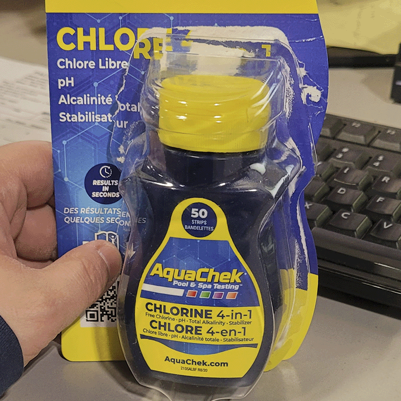 Open Box Bandelettes d'analyse d'eau AquaChek jaune 4 en 1 pour le chlore