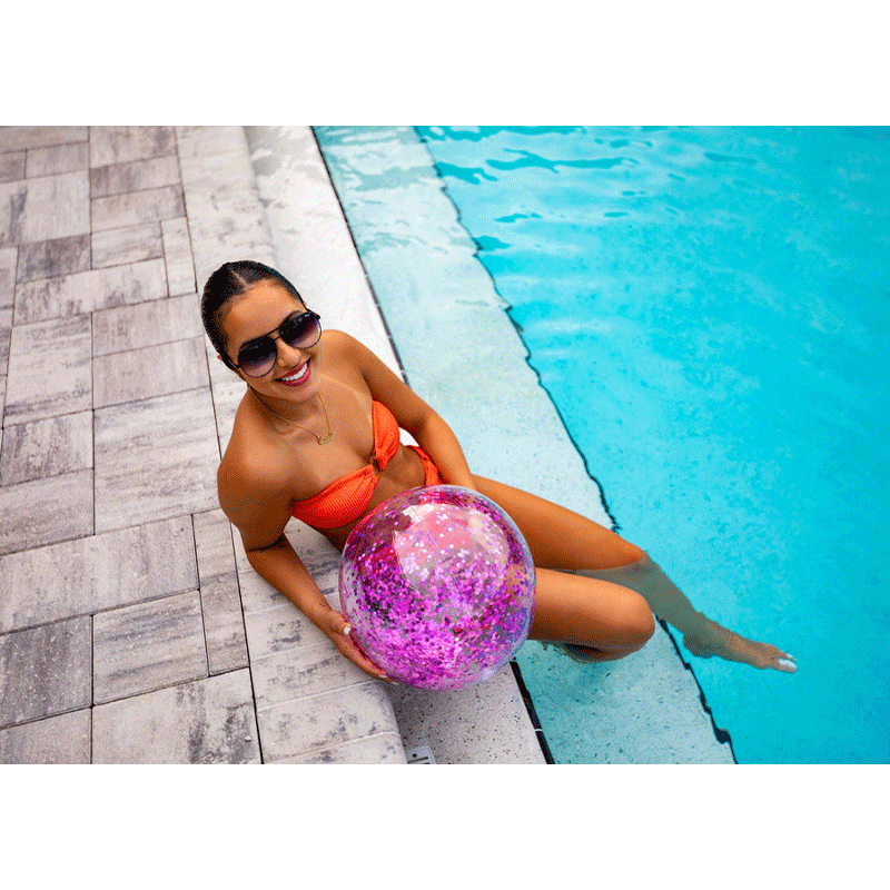 Pool Candy Jumbo Glitter Beach Ball - Orchid