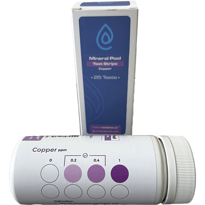 Bandes de test de cuivre pour piscine minérale (bouteille de 25)