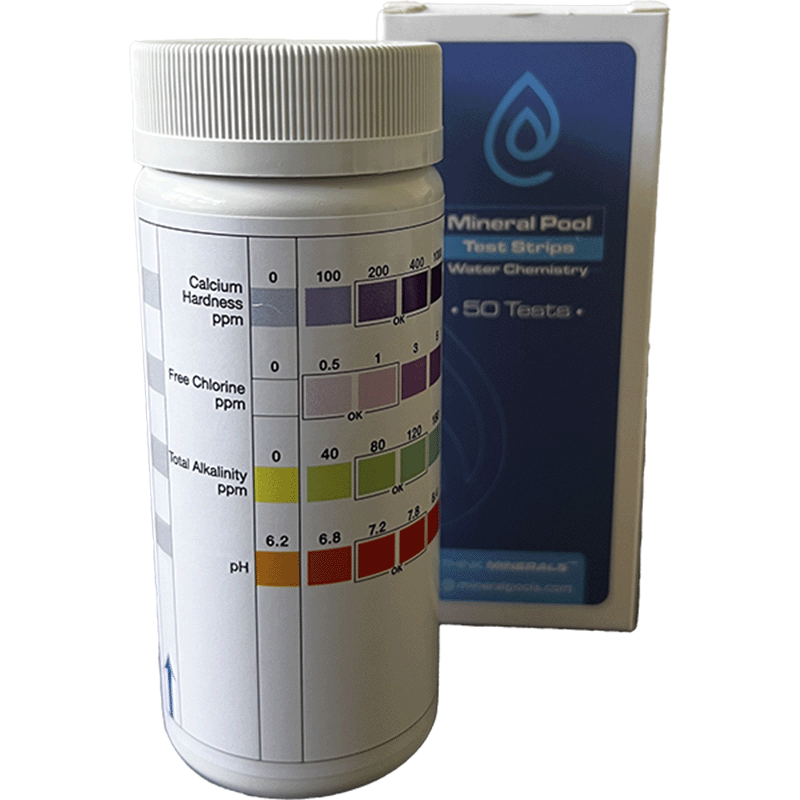 Bandelettes d'analyse de la chimie de l'eau de piscine minérale (bouteille de 50)