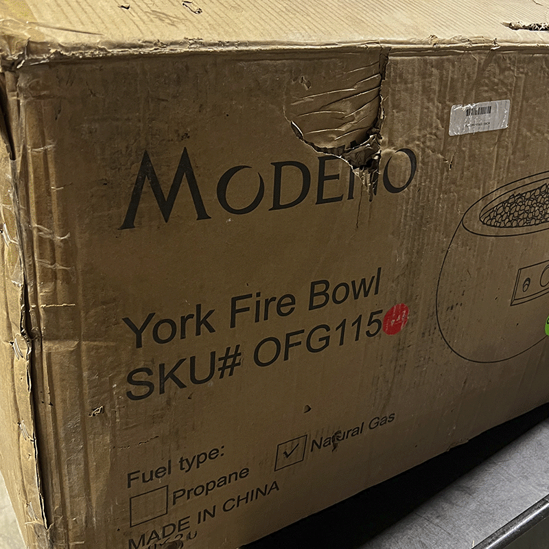 Open Box York 27 Inch Round Natural Gas Fire Bowl with Cover (Black)