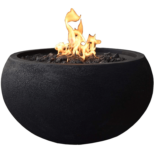 Open Box York 27 Inch Round Natural Gas Fire Bowl with Cover (Black)