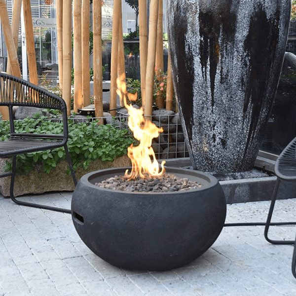 Open Box York 27 Inch Round Natural Gas Fire Bowl with Cover (Black)