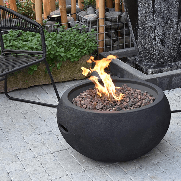 Open Box York 27 Inch Round Natural Gas Fire Bowl with Cover (Black)