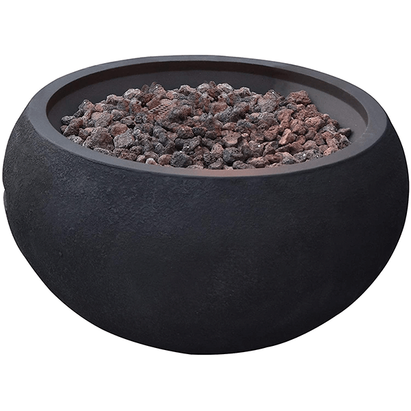 Open Box York 27 Inch Round Natural Gas Fire Bowl with Cover (Black)