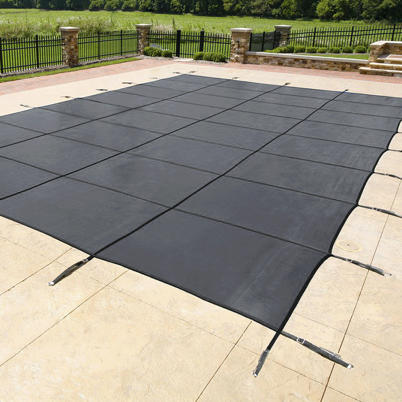 Grey 16 x 32 ft NorthFlo Rectangle 95 Mesh Safety Cover