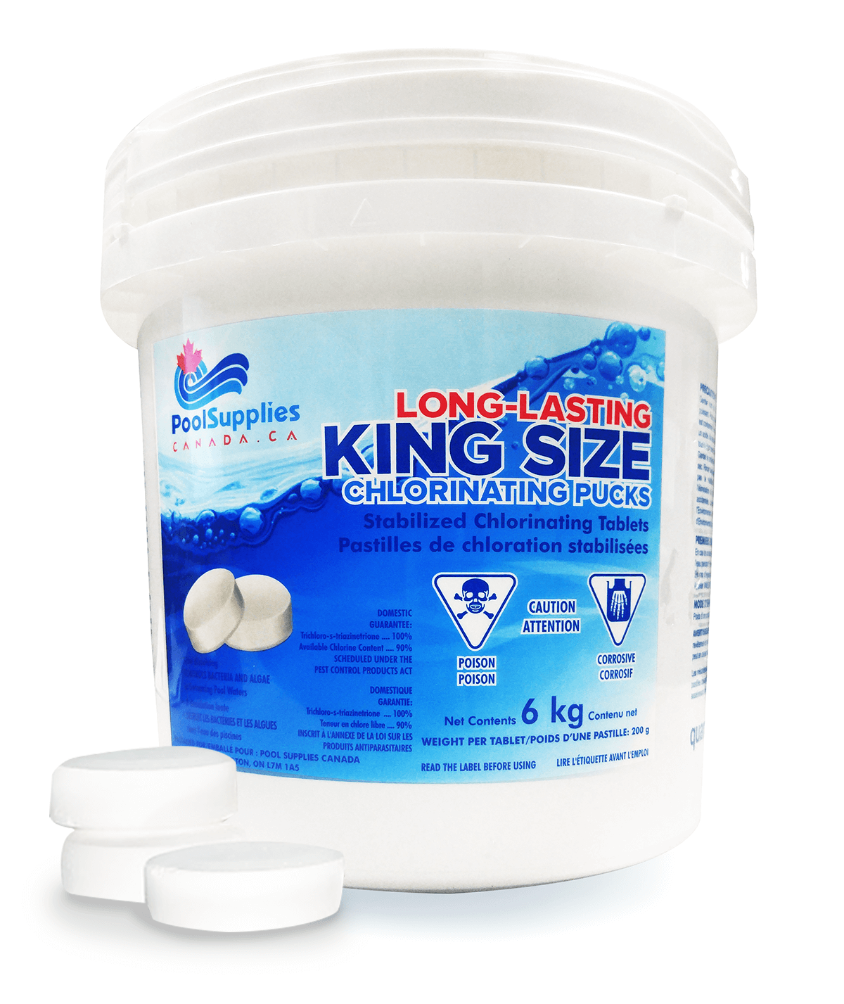 Pack of 2 King Size Chlorine Puck Stabilized (6 Kg) by Pool Supplies Canada