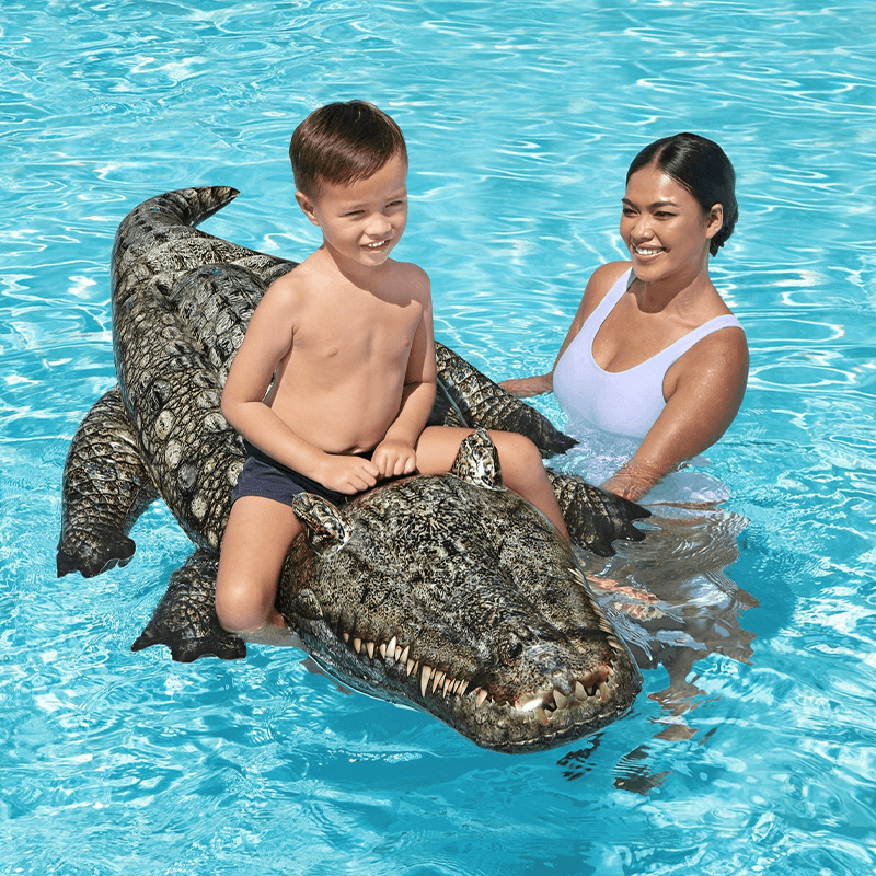 Bestway H2OGO! Flotteur de piscine en forme de reptile réaliste à enfourcher pour enfants