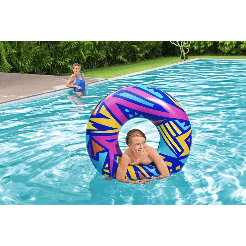 42 Inch Geometric Swim Ring (Blue)