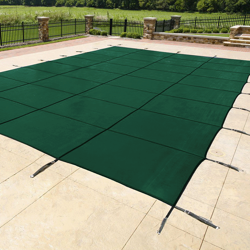 Green 16 x 32 ft NorthFlo Rectangle 95 Mesh Safety Cover