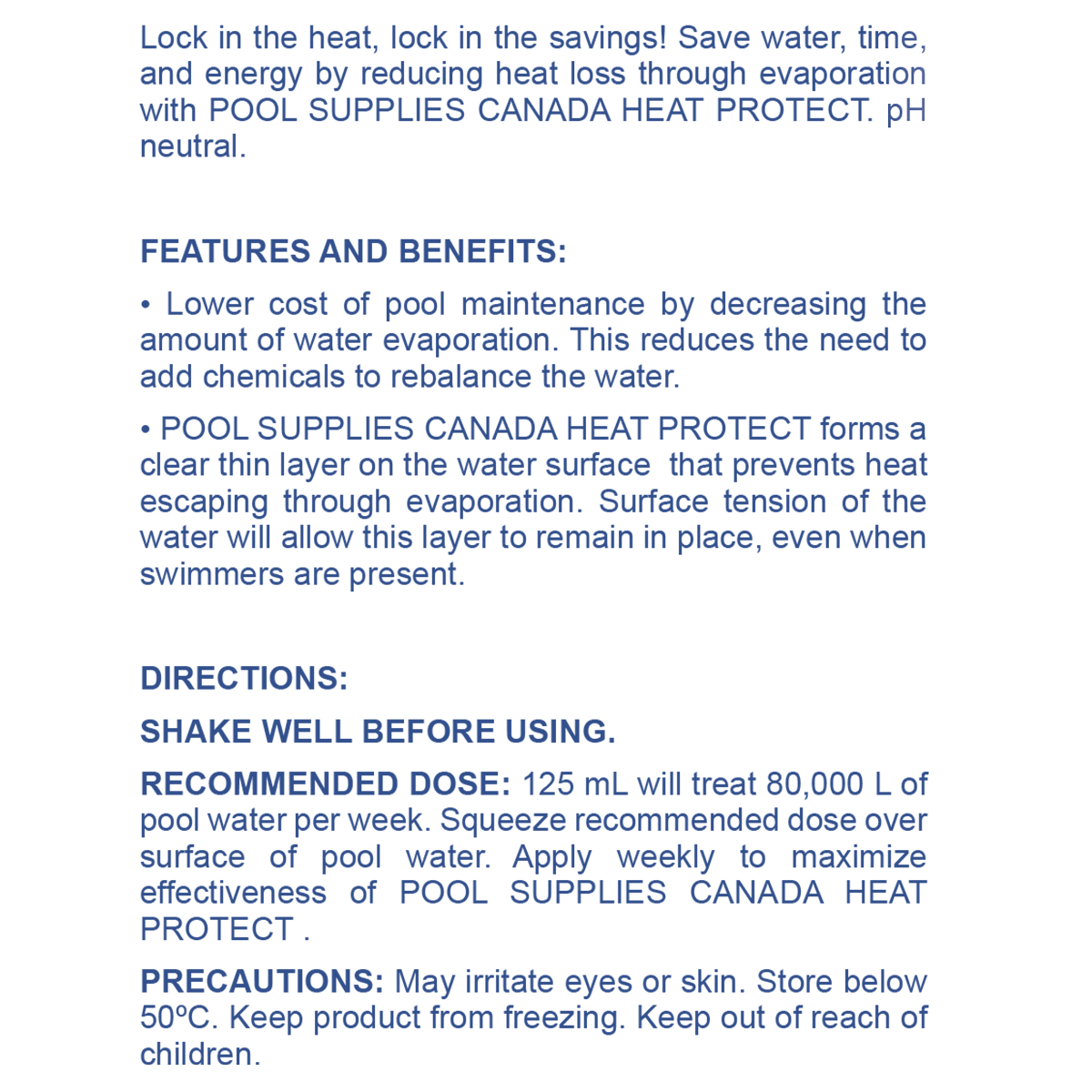 Heat Protect (1 L) par Pool Supplies Canada