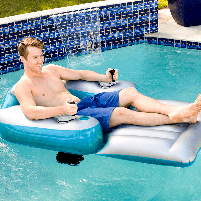 Open Box Pool Candy Splashrunner Motorized Luxury Inflatable Pool Lounger