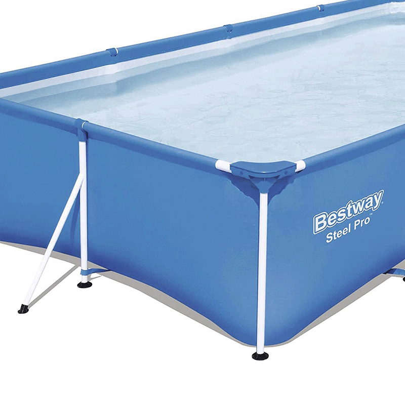 Open Box Ensemble complet de piscine hors terre rectangulaire de 13 pi 1 po x 6 pi 11 po  et 32 pouces de haut Bestway Steel Pro (Used)