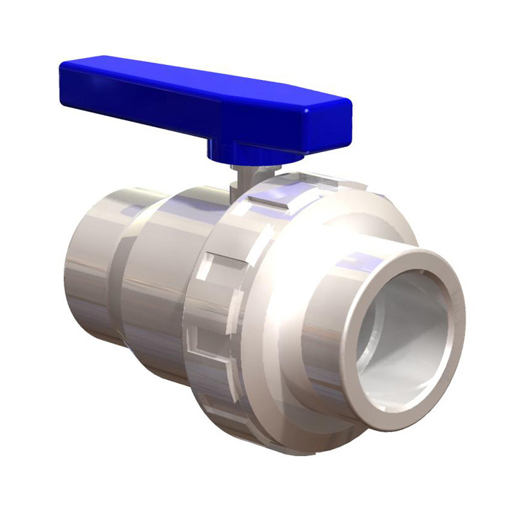 Enersol 2 Inch PVC SLIP x SLIP Ball Valve with Union (White)